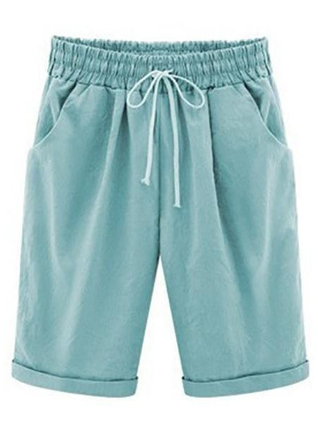 Women's Classic Baggy Shorts - Loose Fit Summer Beach Board Shorts with Drawstring Elastic Waist and Pockets