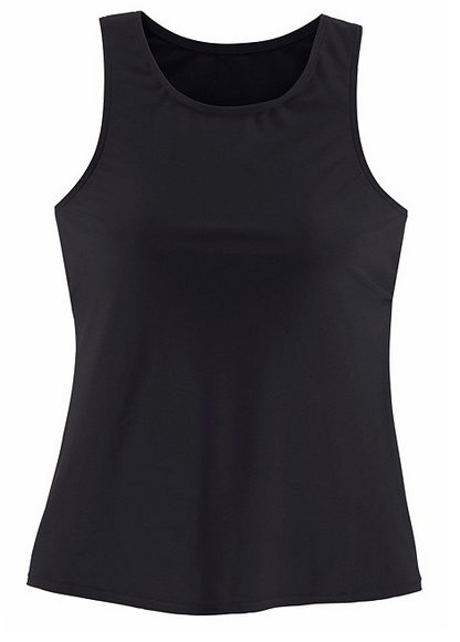 Basic Pure Color Tankini Set Black