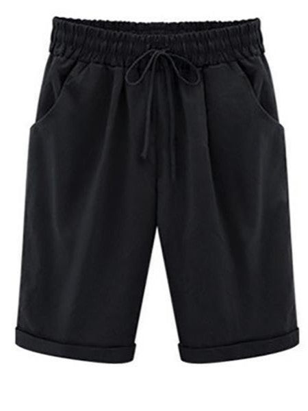 Women's Classic Baggy Shorts - Loose Fit Summer Beach Board Shorts with Drawstring Elastic Waist and Pockets