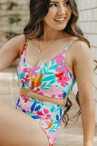 Multi-color Floral Print Bikini