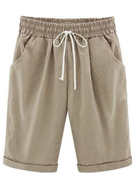 Women's Classic Baggy Shorts - Loose Fit Summer Beach Board Shorts with Drawstring Elastic Waist and Pockets
