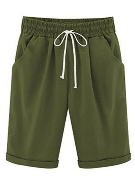Women's Classic Baggy Shorts - Loose Fit Summer Beach Board Shorts with Drawstring Elastic Waist and Pockets