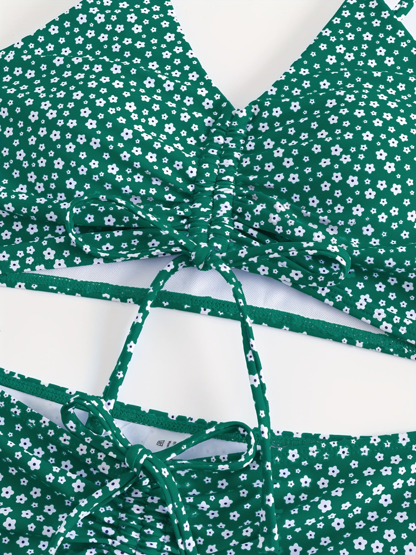 Women's Floral Bikini with Shorts - High Waisted Two Piece Bathing Suit