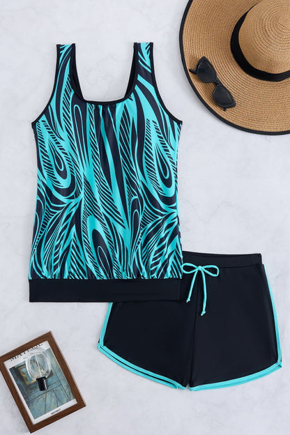 Tropical Vibes Azure Wave Outfit Two-Piece Swimwear