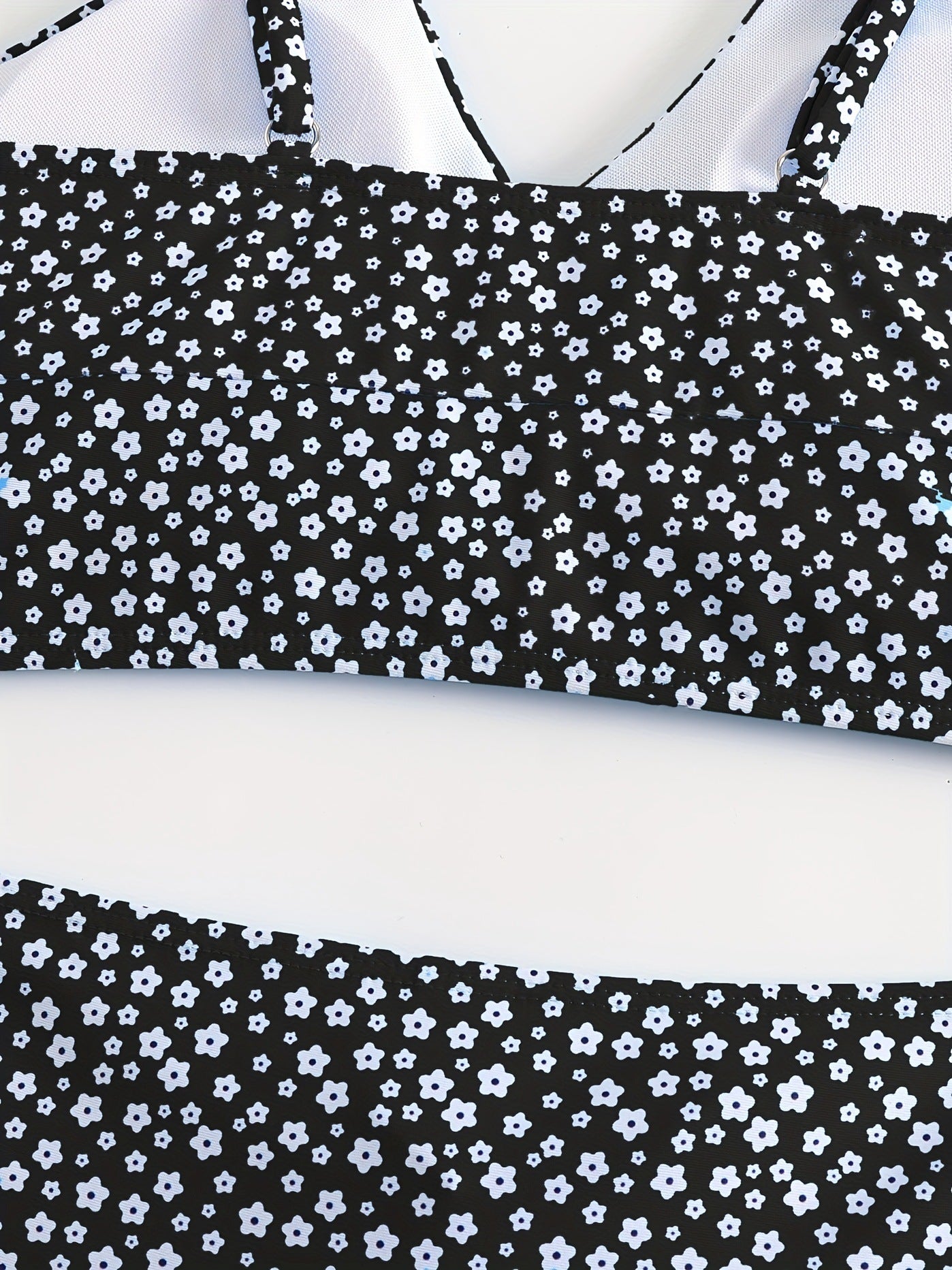 Women's Floral Bikini with Shorts - High Waisted Two Piece Bathing Suit