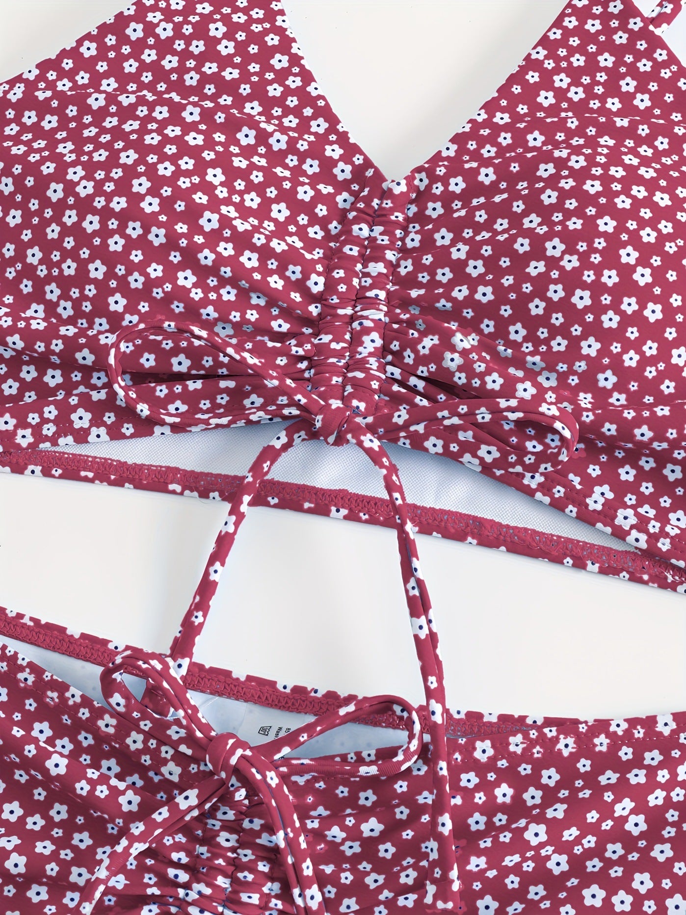 Women's Floral Bikini with Shorts - High Waisted Two Piece Bathing Suit