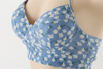 New Popular High-Waist Floral Bikini Swimsuit with Underwire