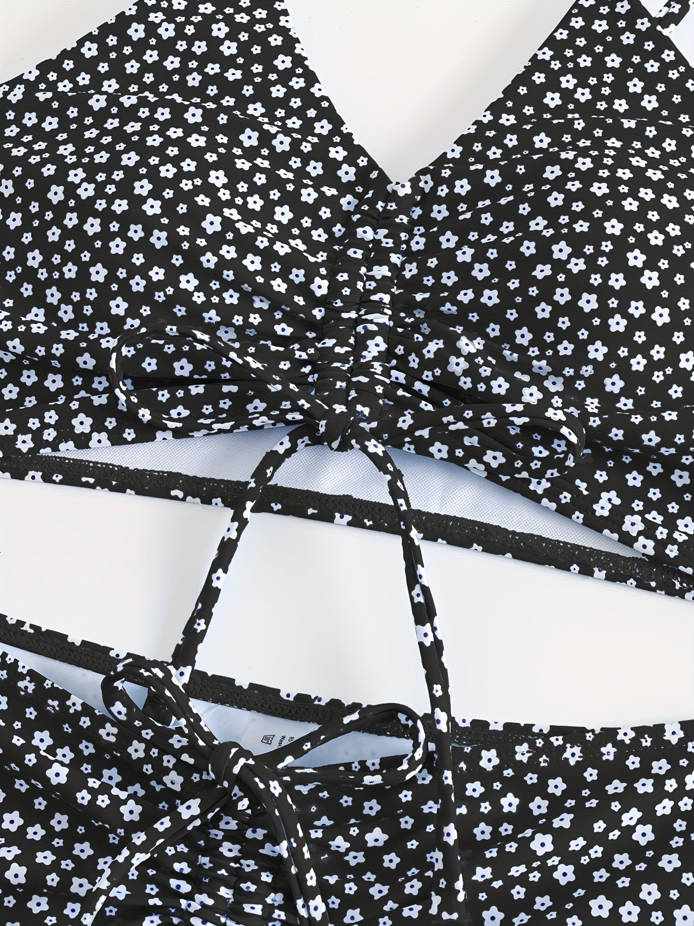 Women's Floral Bikini with Shorts - High Waisted Two Piece Bathing Suit