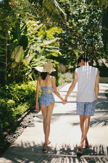 New Popular High-Waist Floral Bikini Swimsuit with Underwire