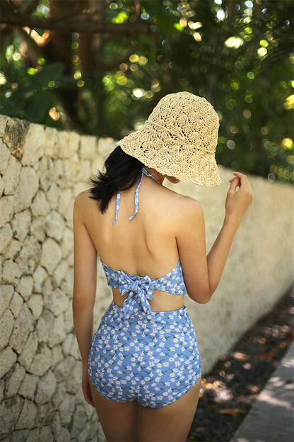 New Popular High-Waist Floral Bikini Swimsuit with Underwire