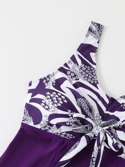 Modest Tankini Swimsuit for Women - Flowy Swim Dress & Boy-Shorts Two-Piece
