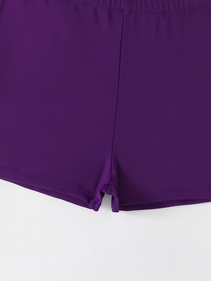 Modest Tankini Swimsuit for Women - Flowy Swim Dress & Boy-Shorts Two-Piece