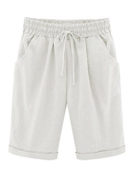 Women's Classic Baggy Shorts - Loose Fit Summer Beach Board Shorts with Drawstring Elastic Waist and Pockets