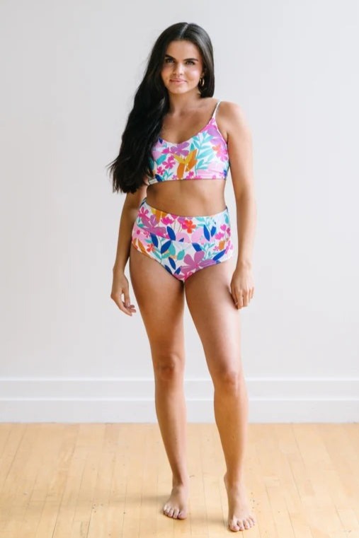 Multi-color Floral Print Bikini