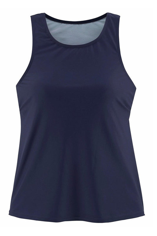 Basic Pure Color Tankini Set Navy